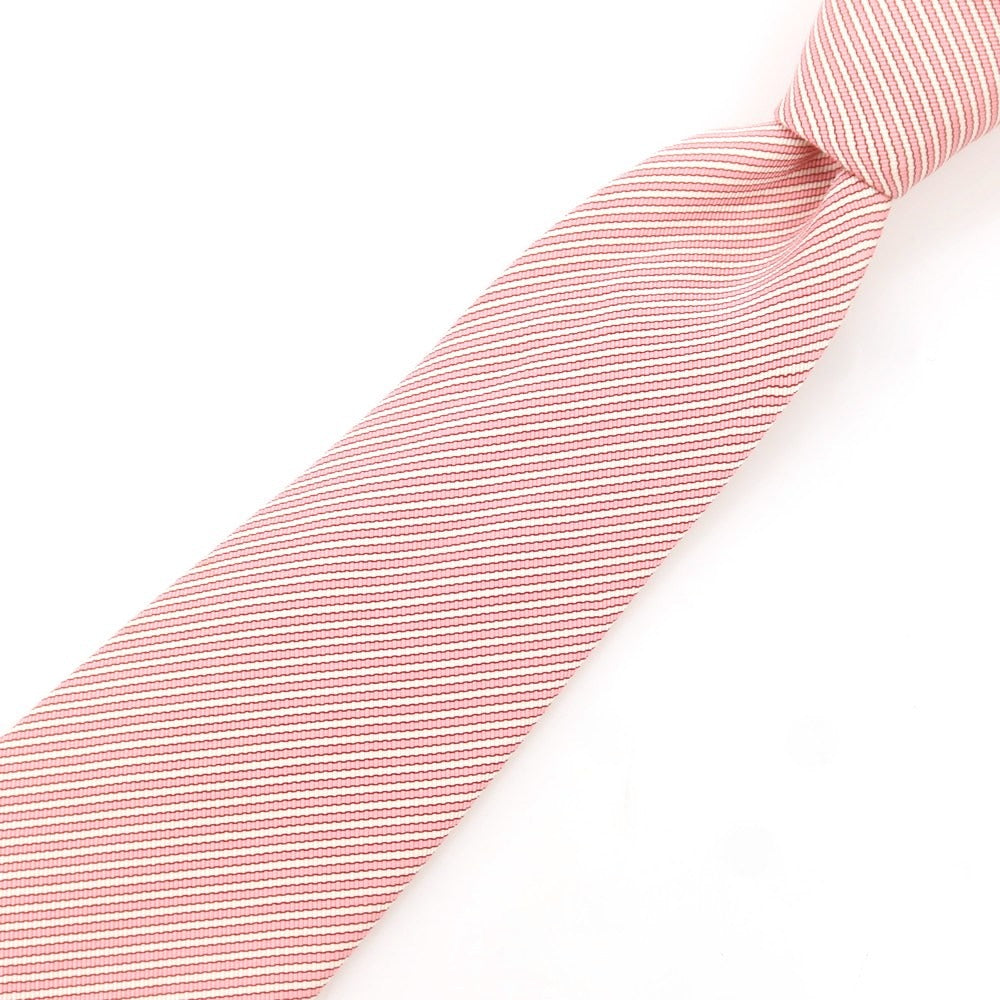 【中古】ドレイクス DRAKES シルクコットン ストライプ柄ネクタイ ピンク【 状態ランクB 】【 メンズ 】