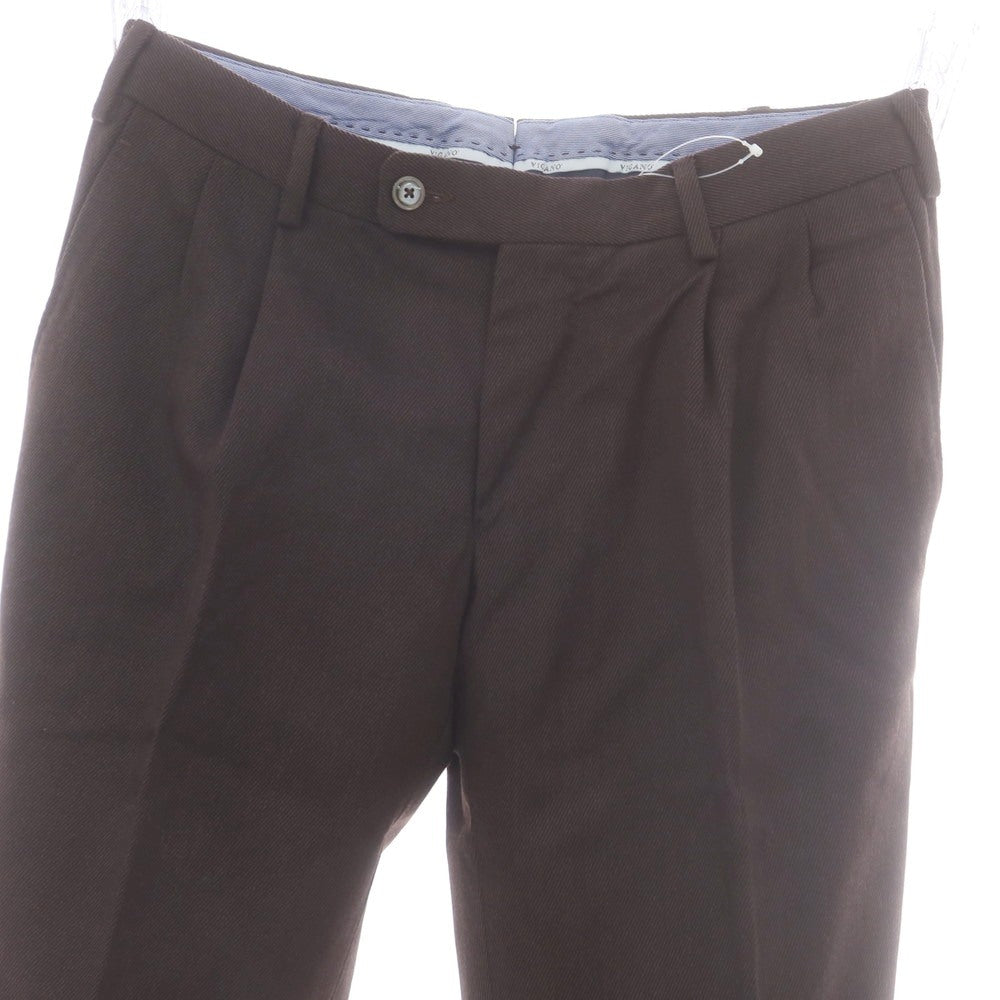 【中古】ヴィガーノ VIGANO ウール カジュアルスラックスパンツ ダークブラウン【 表記なし(S位) 】【 状態ランクB 】【 メンズ 】