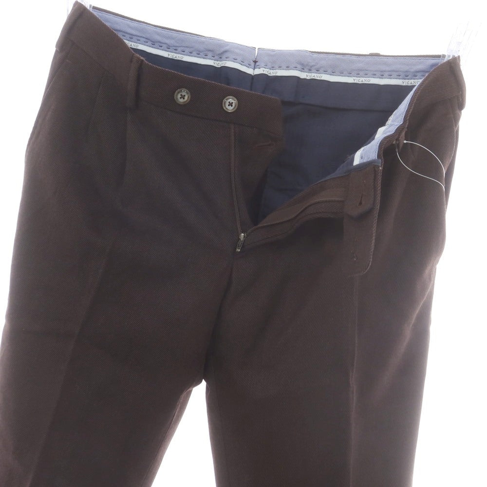 【中古】ヴィガーノ VIGANO ウール カジュアルスラックスパンツ ダークブラウン【 表記なし(S位) 】【 状態ランクB 】【 メンズ 】
