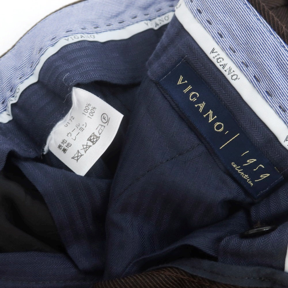 【中古】ヴィガーノ VIGANO ウール カジュアルスラックスパンツ ダークブラウン【 表記なし(S位) 】【 状態ランクB 】【 メンズ 】