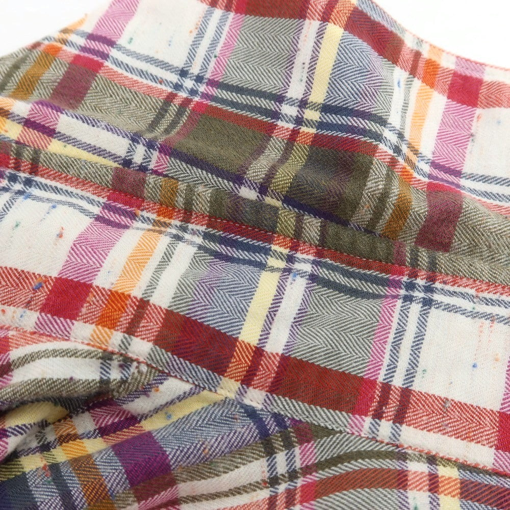 【中古】フィナモレ Finamore コットン チェック ホリゾンタルカラー カジュアルシャツ マルチカラー【 表記なし(S位) 】【 状態ランクB 】【 メンズ 】