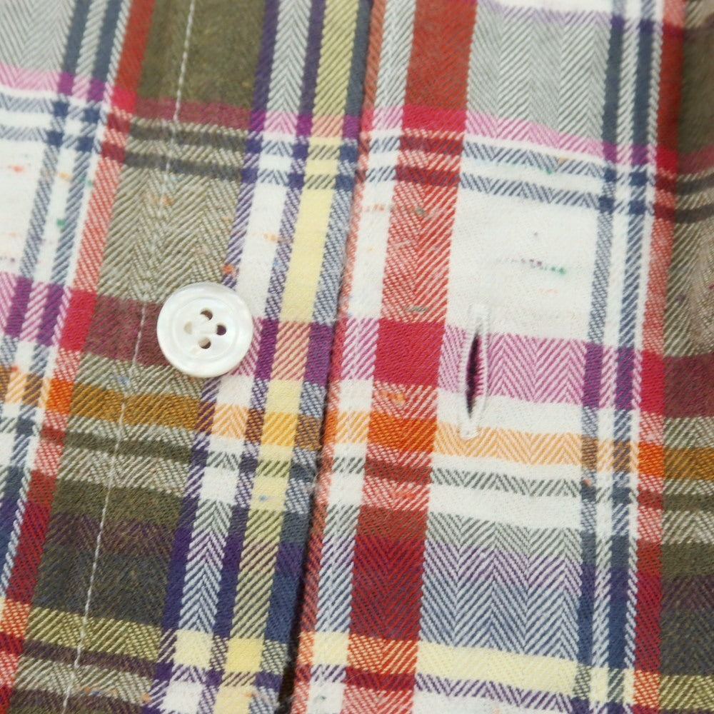 【中古】フィナモレ Finamore コットン チェック ホリゾンタルカラー カジュアルシャツ マルチカラー【 表記なし(S位) 】【 状態ランクB 】【 メンズ 】