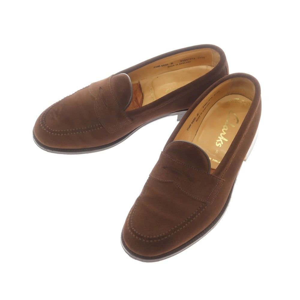 【中古】クラークス Clarks スエード コイン ローファー ブラウン【 8 】【 状態ランクB 】【 メンズ 】