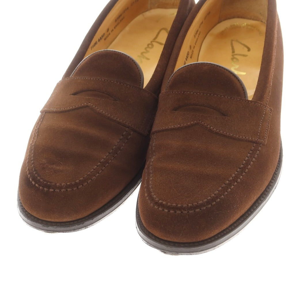 【中古】クラークス Clarks スエード コイン ローファー ブラウン【 8 】【 状態ランクB 】【 メンズ 】