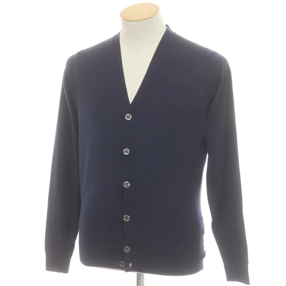 【中古】ジョンスメドレー JOHN SMEDLEY ハイゲージ ウール カーディガン ダークネイビー【 S 】【 状態ランクA 】【 メンズ 】