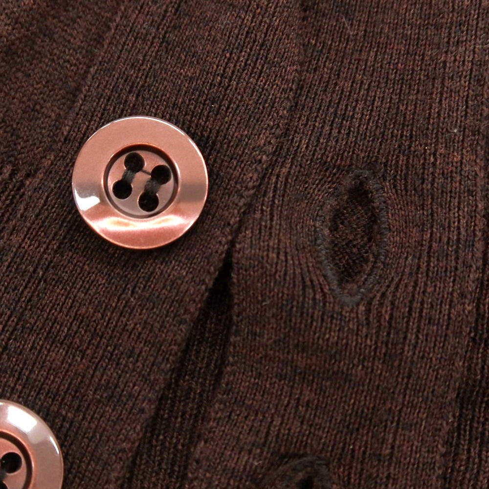 【中古】ジョンスメドレー JOHN SMEDLEY ハイゲージ ウール カーディガン ブラウン【 S 】【 状態ランクA 】【 メンズ 】