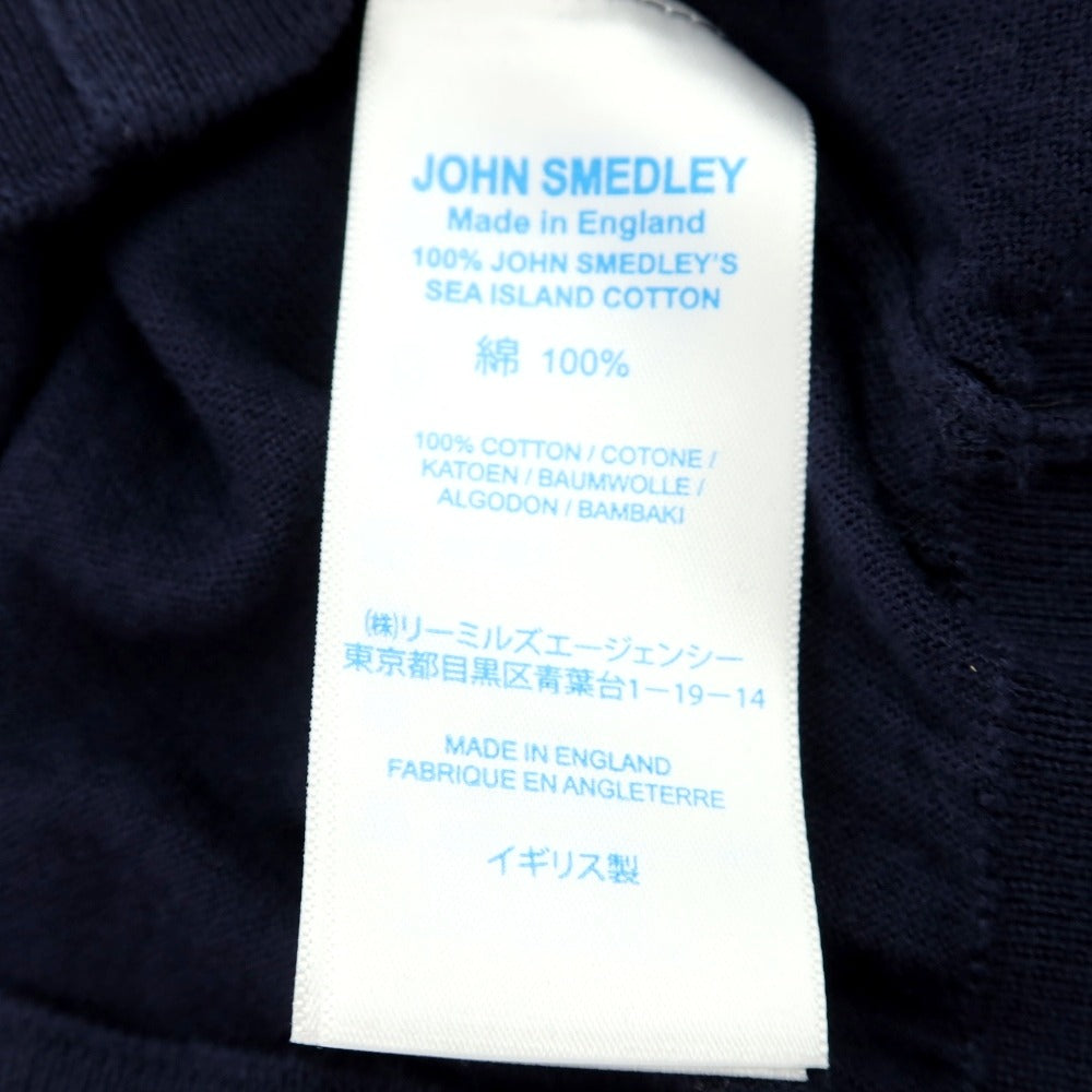 【中古】ジョンスメドレー JOHN SMEDLEY ハイゲージ シーアイランドコットン カーディガン ネイビー【サイズS】【 状態ランクB 】【 メンズ 】