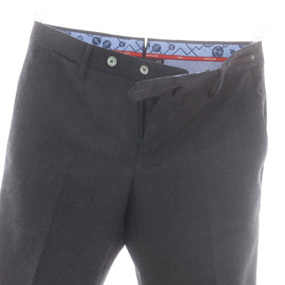 【中古】ピーティーゼロウーノ PT01 TRAVELLER ウールポリエステル ドレススラックスパンツ ダークグレー【 44 】【 状態ランクB 】【 メンズ 】