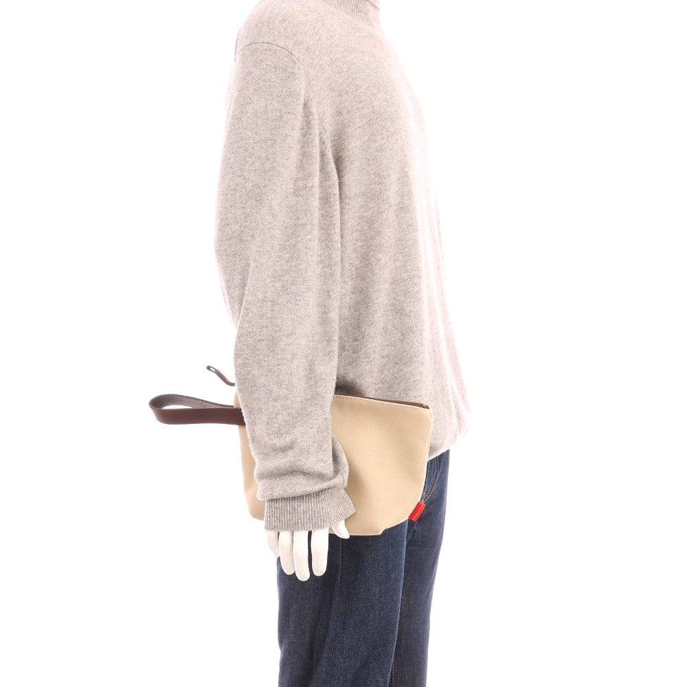 【中古】ジョンチャップマン JOHN CHAPMAN キャンバス ポーチ ベージュ【 状態ランクC 】【 メンズ 】