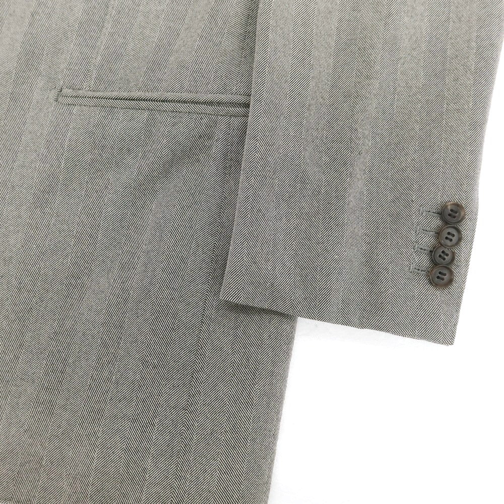 【中古】ストラスブルゴ STRASBURGO ウール ヘリンボーン 3つボタンスーツ グレー【 44 】【 状態ランクC 】【 メンズ 】