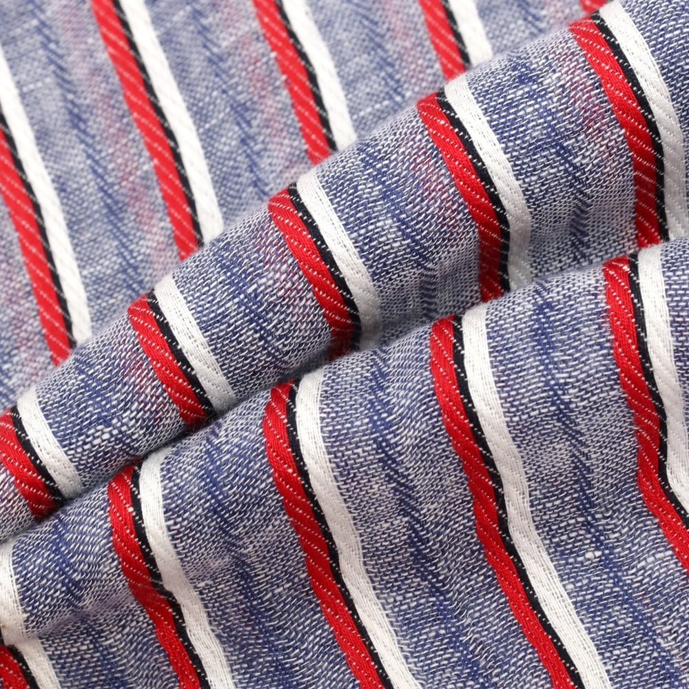 【中古】ブラックフリースバイ ブルックスブラザーズ BLACK FLEECE BY Brooks Brothers リネンコットン ストライプ ストール ネイビーxレッド【 状態ランクB 】【 メンズ 】