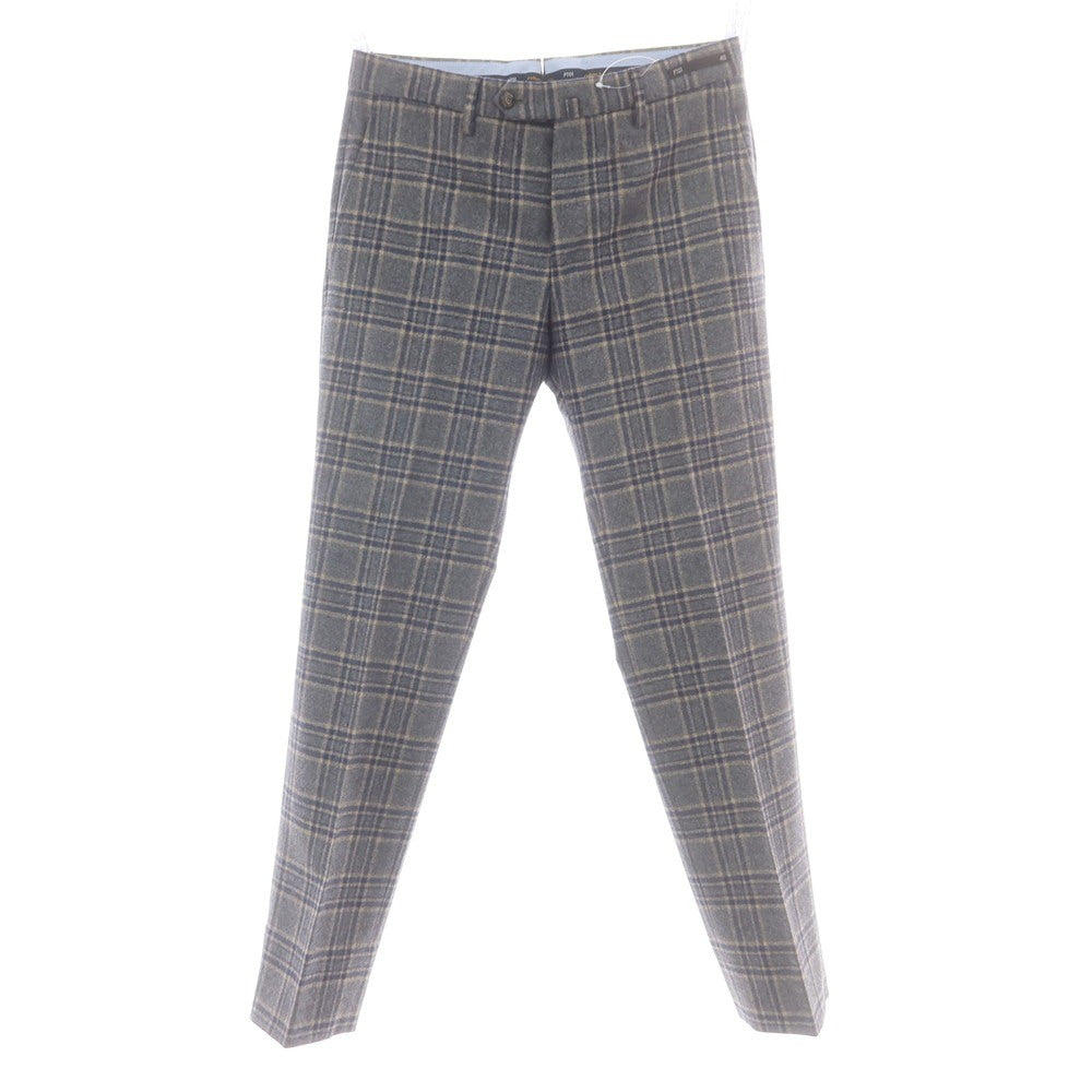 【中古】ピーティーゼロウーノ PT01 Fulham Rd. ウール チェック ドレススラックスパンツ グレーxネイビー【 46 】【 状態ランクB 】【 メンズ 】