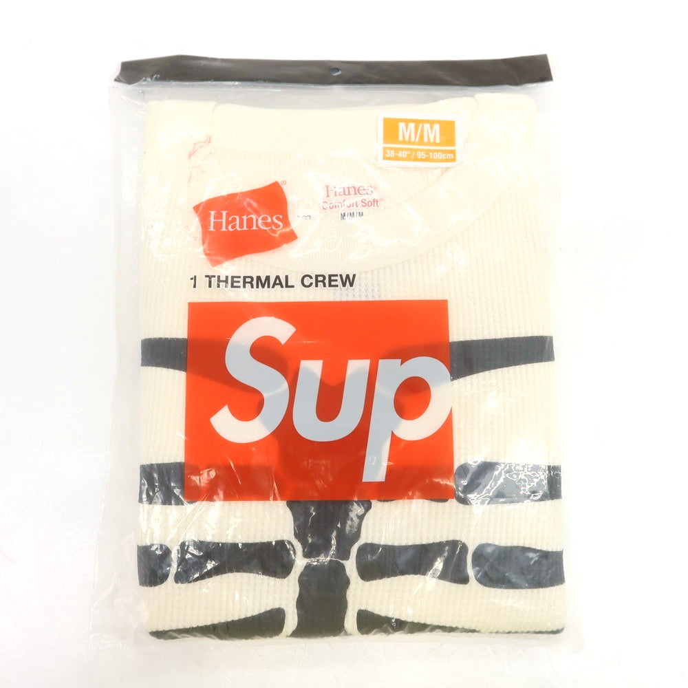 【中古】【未使用】シュプリーム Supreme Hanes Bones Thermal Crew 長袖Tシャツ ホワイト【 M 】【 状態ランクS 】【 メンズ 】