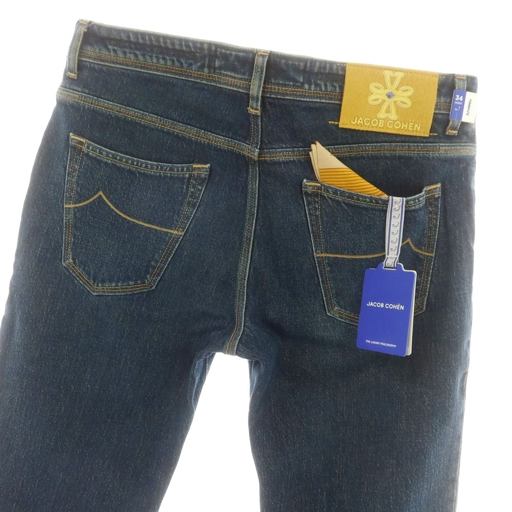 【新品】ヤコブコーエン JACOB COHEN SCOTT ストレッチ デニムパンツ ジーンズ ネイビー系【 34 】【 状態ランクN 】【 メンズ 】