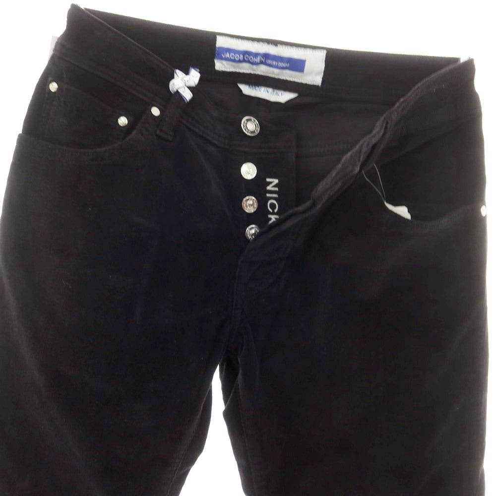 【新品】ヤコブコーエン JACOB COHEN NICK ストレッチコットン 細畝 コーデュロイパンツ ブラック【 29 】【 状態ランクN 】【 メンズ 】