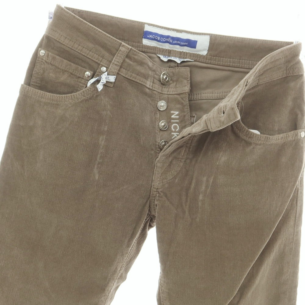 【新品】ヤコブコーエン JACOB COHEN NICK ストレッチコットン 細畝 コーデュロイパンツ グレージュ【 29 】【 状態ランクN 】【 メンズ 】