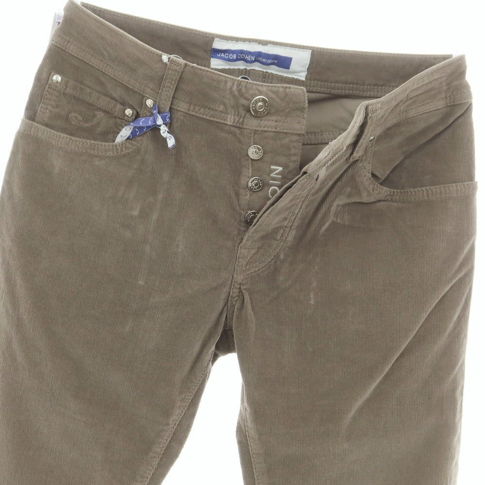 【新品】ヤコブコーエン JACOB COHEN NICK ストレッチコットン 細畝 コーデュロイパンツ グレージュ【 30 】【 状態ランクN 】【 メンズ 】