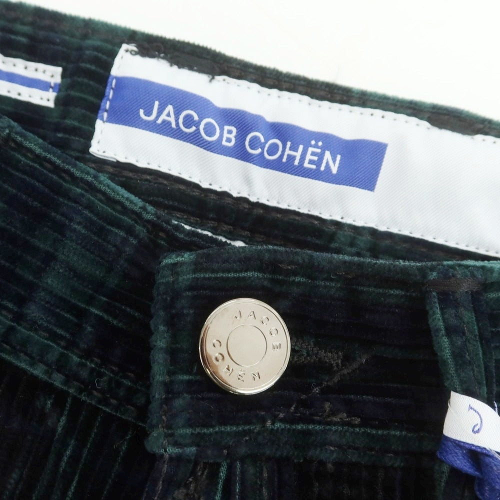 【新品】ヤコブコーエン JACOB COHEN BARD ストレッチ コーデュロイパンツ グリーンxブラック×ネイビー【 28 】【 状態ランクN 】【 メンズ 】
