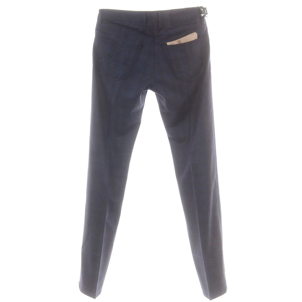 【新品】ヤコブコーエン JACOB COHEN EDUARD ウール チェック 5ポケットパンツ ネイビーxブラック【 34 】【 状態ランクN 】【 メンズ 】