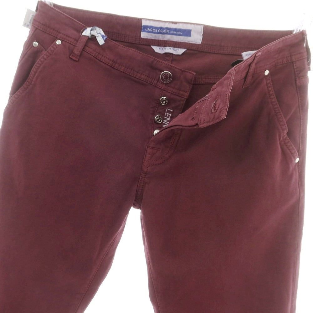 【新品アウトレット】ヤコブコーエン JACOB COHEN LENNY ストレッチコットンレーヨン 5ポケットパンツ ワインレッド【 34 】【 状態ランクN- 】【 メンズ 】