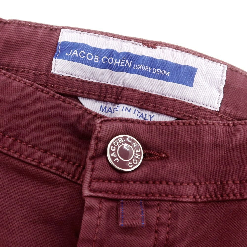 【新品アウトレット】ヤコブコーエン JACOB COHEN LENNY ストレッチコットンレーヨン 5ポケットパンツ ワインレッド【 34 】【 状態ランクN- 】【 メンズ 】