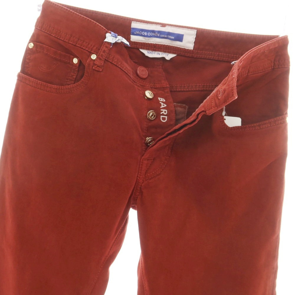 【新品】ヤコブコーエン JACOB COHEN BARD ストレッチコットン 5ポケットパンツ ダークオレンジレッド【 28 】【 状態ランクN 】【 メンズ 】