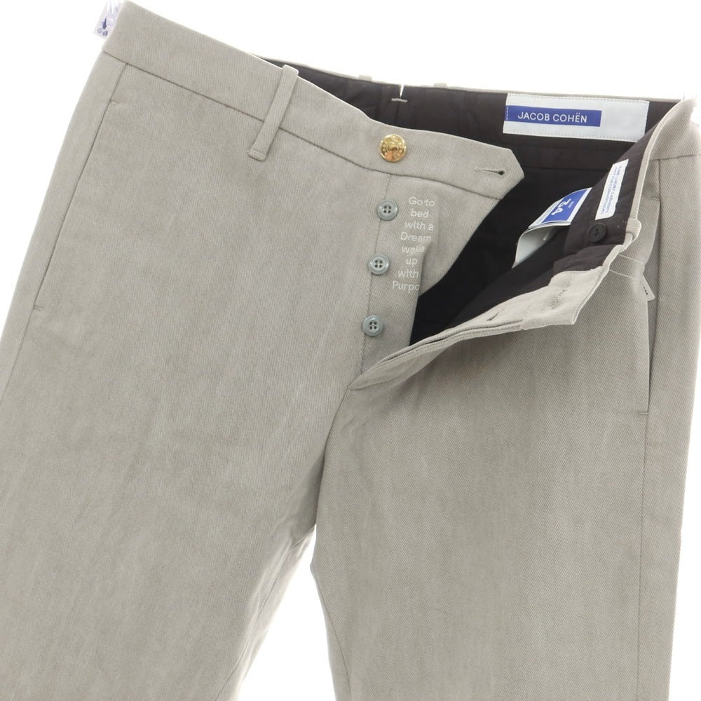 【新品】ヤコブコーエン JACOB COHEN ADAM コットン カジュアルスラックスパンツ ライトグレー【 34 】【 状態ランクN 】【 メンズ 】