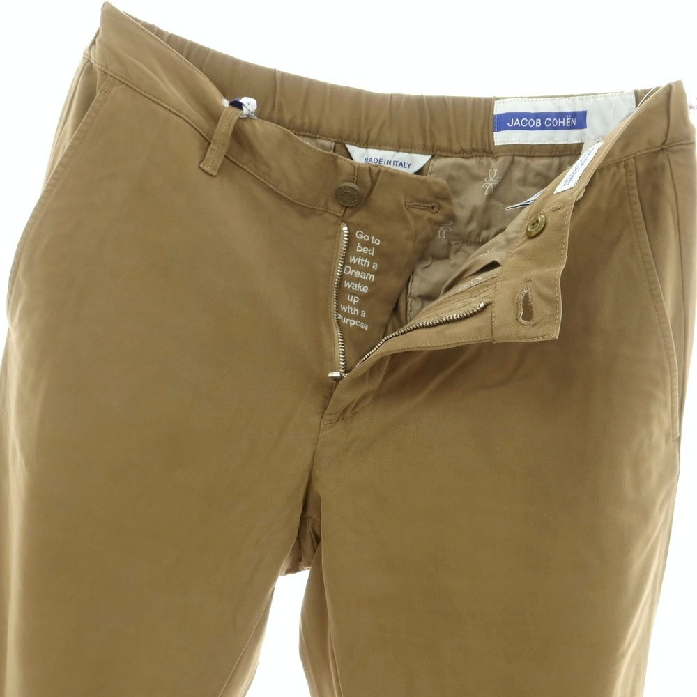 【新品】ヤコブコーエン JACOB COHEN GREG ストレッチレーヨンコットン イージースラックスパンツ ダークベージュ【 34 】【 状態ランクN 】【 メンズ 】