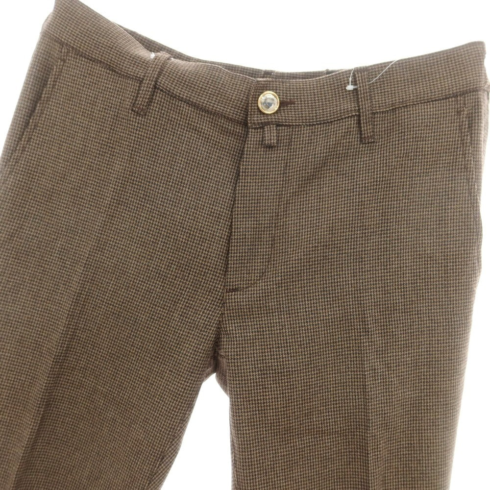 【新品】ヤコブコーエン JACOB COHEN GREG ストレッチウールカシミヤ ハウンドトゥース イージースラックスパンツ ブラウン【 34 】【 状態ランクN 】【 メンズ 】