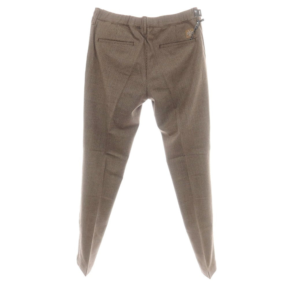 【新品】ヤコブコーエン JACOB COHEN GREG ストレッチウールカシミヤ ハウンドトゥース イージースラックスパンツ ブラウン【 34 】【 状態ランクN 】【 メンズ 】