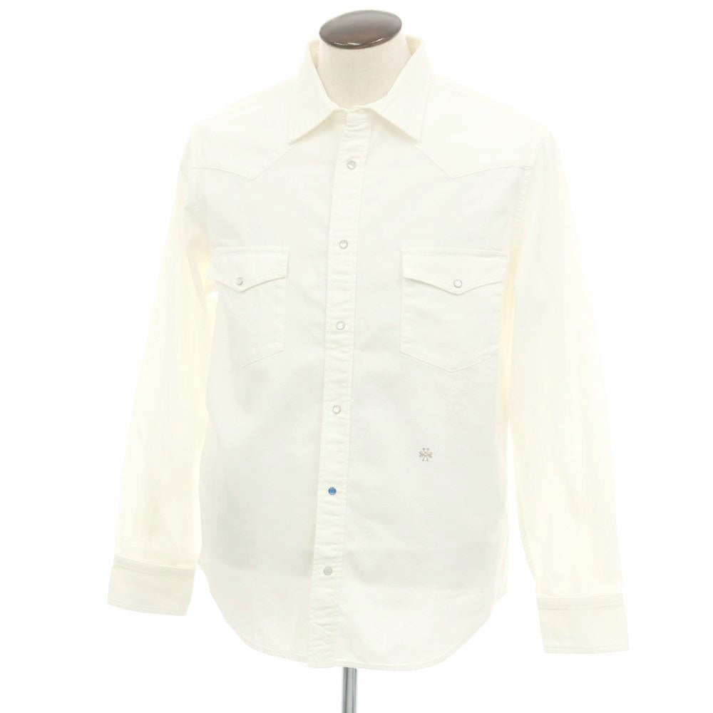 【新品】ヤコブコーエン JACOB COHEN コットン ウエスタンシャツ ホワイト【 XL 】【 状態ランクN 】【 メンズ 】