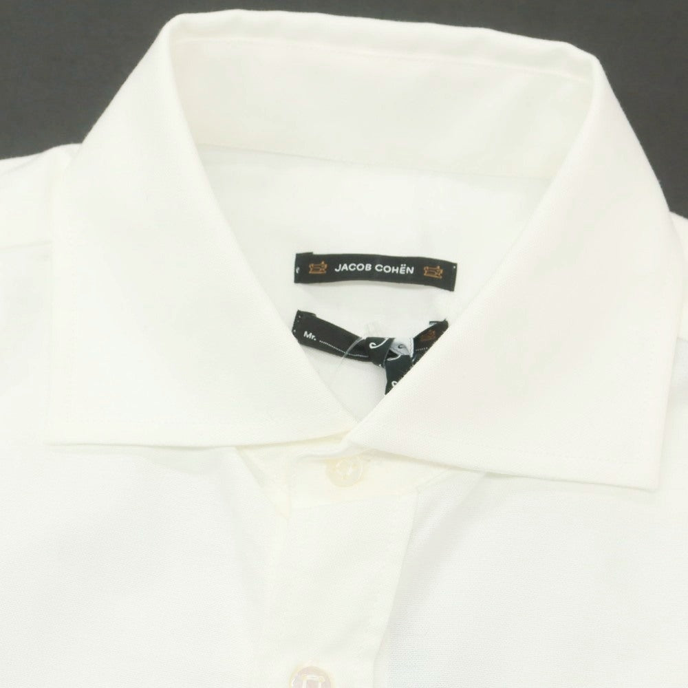 【新品アウトレット】ヤコブコーエン JACOB COHEN コットン ワイドカラー カジュアルシャツ ホワイト【 41 】【 状態ランクN- 】【 メンズ 】