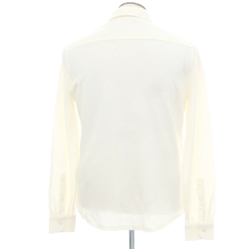 【新品】ヤコブコーエン JACOB COHEN コットンウールカシミヤ セミワイドカラー カジュアルシャツ オフホワイト【 L 】【 状態ランクN 】【 メンズ 】