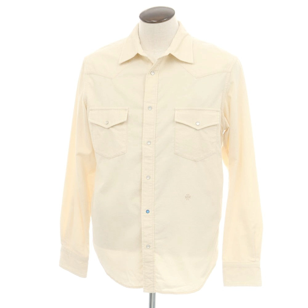 【新品アウトレット】ヤコブコーエン JACOB COHEN コットン 細畝コーデュロイ ウエスタンシャツ ライトベージュ【 L 】【 状態ランクN- 】【 メンズ 】