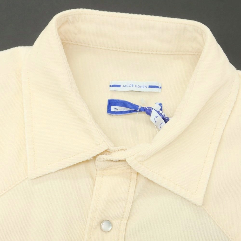 【新品アウトレット】ヤコブコーエン JACOB COHEN コットン 細畝コーデュロイ ウエスタンシャツ ライトベージュ【 L 】【 状態ランクN- 】【 メンズ 】