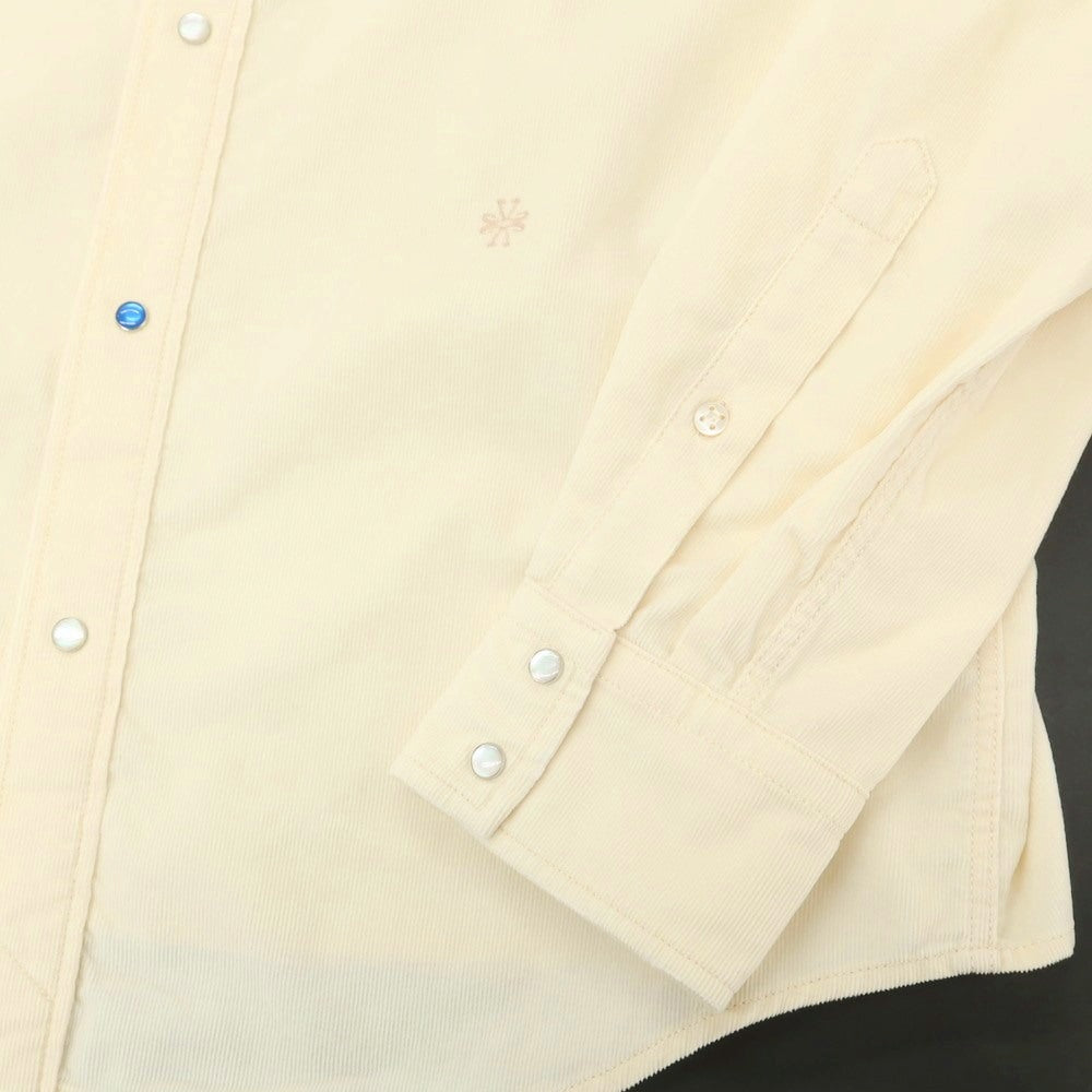 【新品アウトレット】ヤコブコーエン JACOB COHEN コットン 細畝コーデュロイ ウエスタンシャツ ライトベージュ【 L 】【 状態ランクN- 】【 メンズ 】