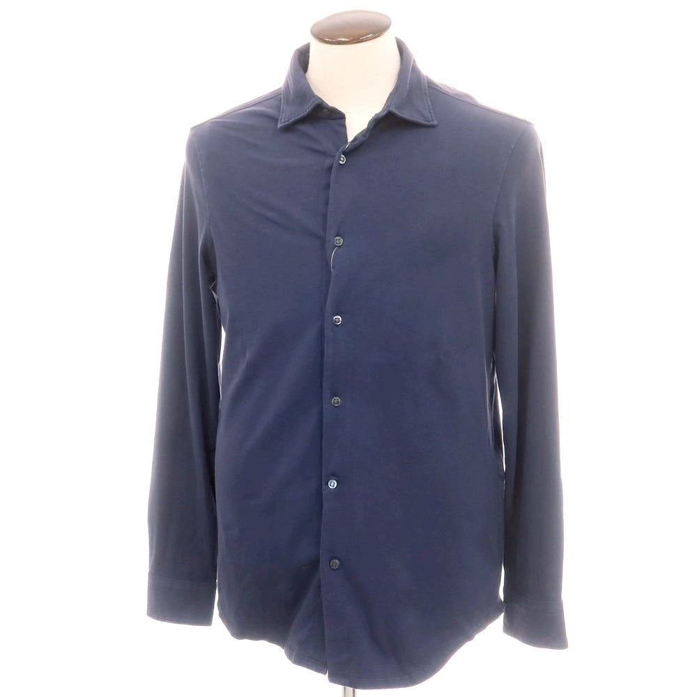 【新品アウトレット】ヤコブコーエン JACOB COHEN コットンジャージー カジュアルシャツ ネイビー【 L 】【 状態ランクN- 】【 メンズ 】