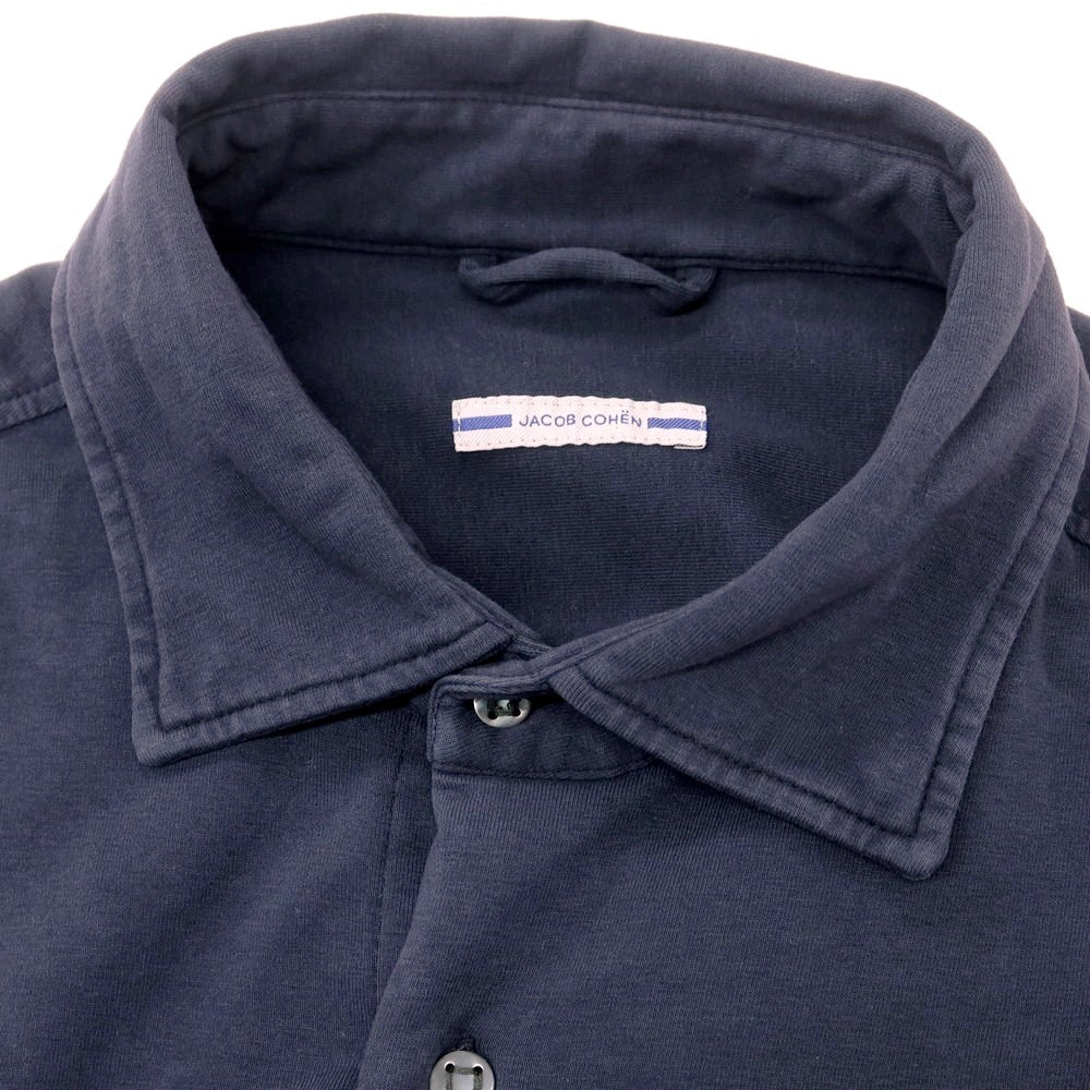 【新品アウトレット】ヤコブコーエン JACOB COHEN コットンジャージー カジュアルシャツ ネイビー【 L 】【 状態ランクN- 】【 メンズ 】