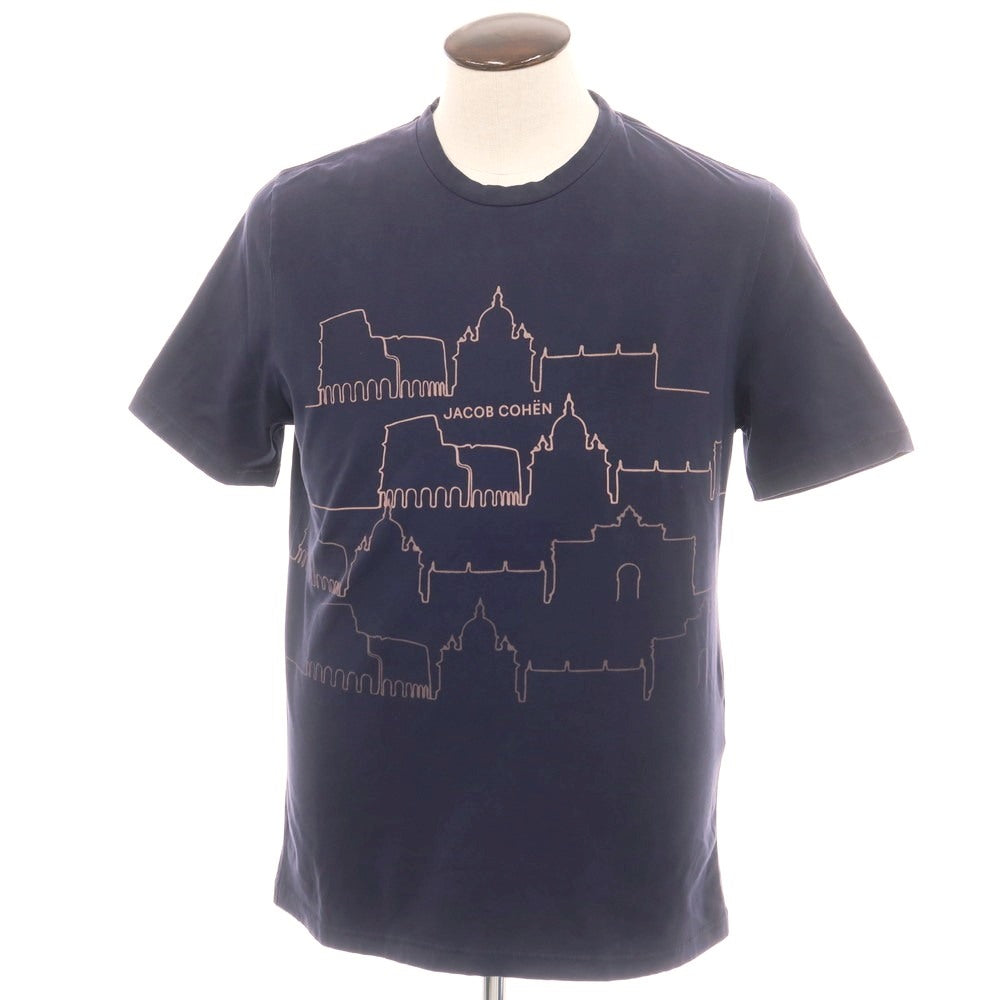 【新品アウトレット】ヤコブコーエン JACOB COHEN ストレッチコットン クルーネック 半袖Tシャツ ネイビー【 L 】【 状態ランクN- 】【 メンズ 】