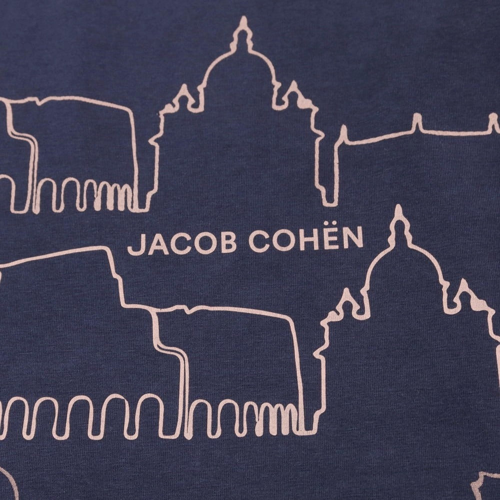 【新品アウトレット】ヤコブコーエン JACOB COHEN ストレッチコットン クルーネック 半袖Tシャツ ネイビー【 L 】【 状態ランクN- 】【 メンズ 】