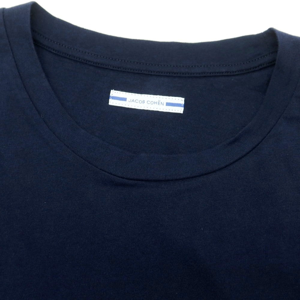 【新品】ヤコブコーエン JACOB COHEN コットン クルーネック 半袖Tシャツ ネイビー【 L 】【 状態ランクN 】【 メンズ 】