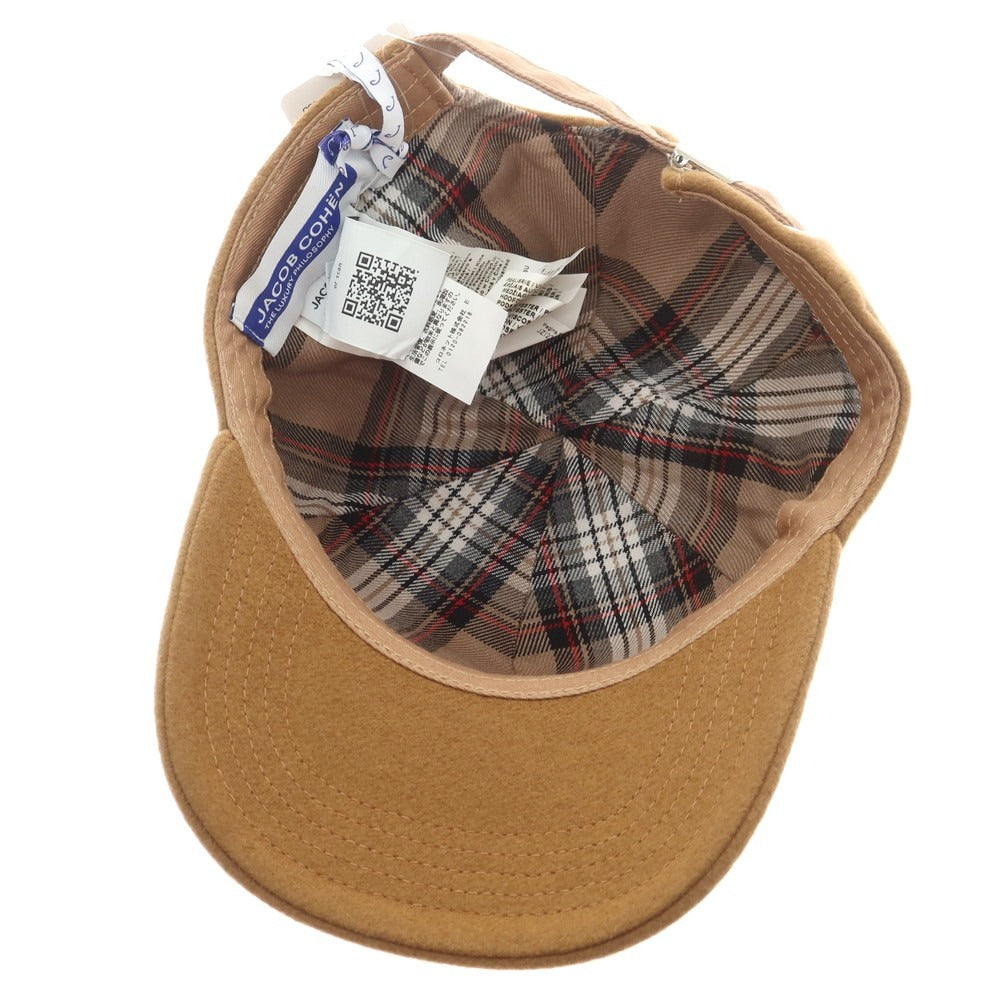 【新品】ヤコブコーエン JACOB COHEN ウールナイロンカシミヤ キャップ 帽子 ブラウン【 M 】【 状態ランクN 】【 メンズ 】