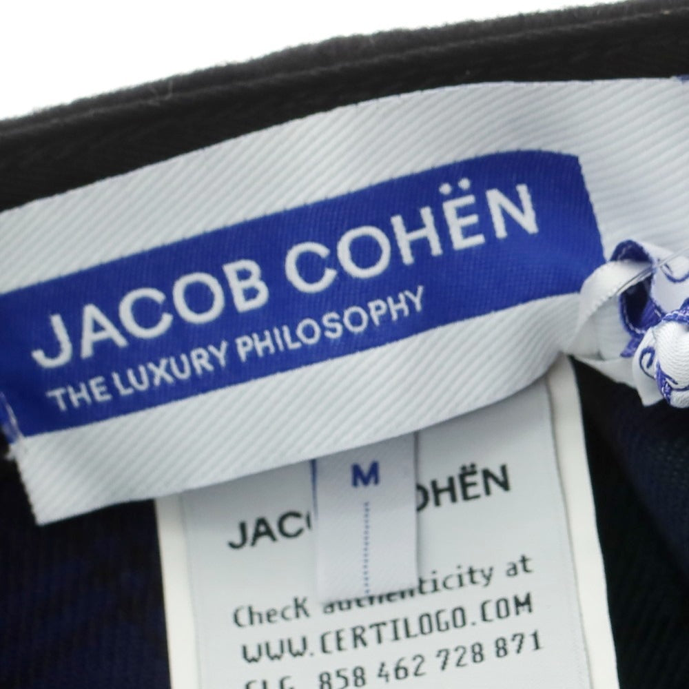【新品】ヤコブコーエン JACOB COHEN ウールナイロンカシミヤ キャップ 帽子 ブラック【 M 】【 状態ランクN 】【 メンズ 】