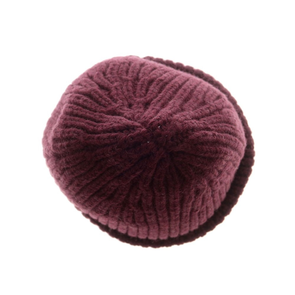 【新品】ヤコブコーエン JACOB COHEN ローゲージウール ニットキャップ 帽子 バーガンディ【 M 】【 状態ランクN 】【 メンズ 】
