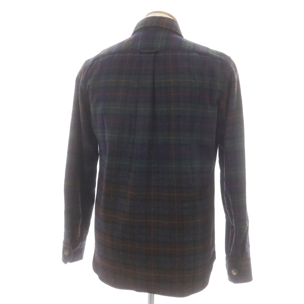 【新品アウトレット】ドッピアアー DOPPIAA ウールナイロン チェック カジュアルシャツ グレーxネイビー×グリーン【 表記なし(M位) 】【 状態ランクN- 】【 メンズ 】