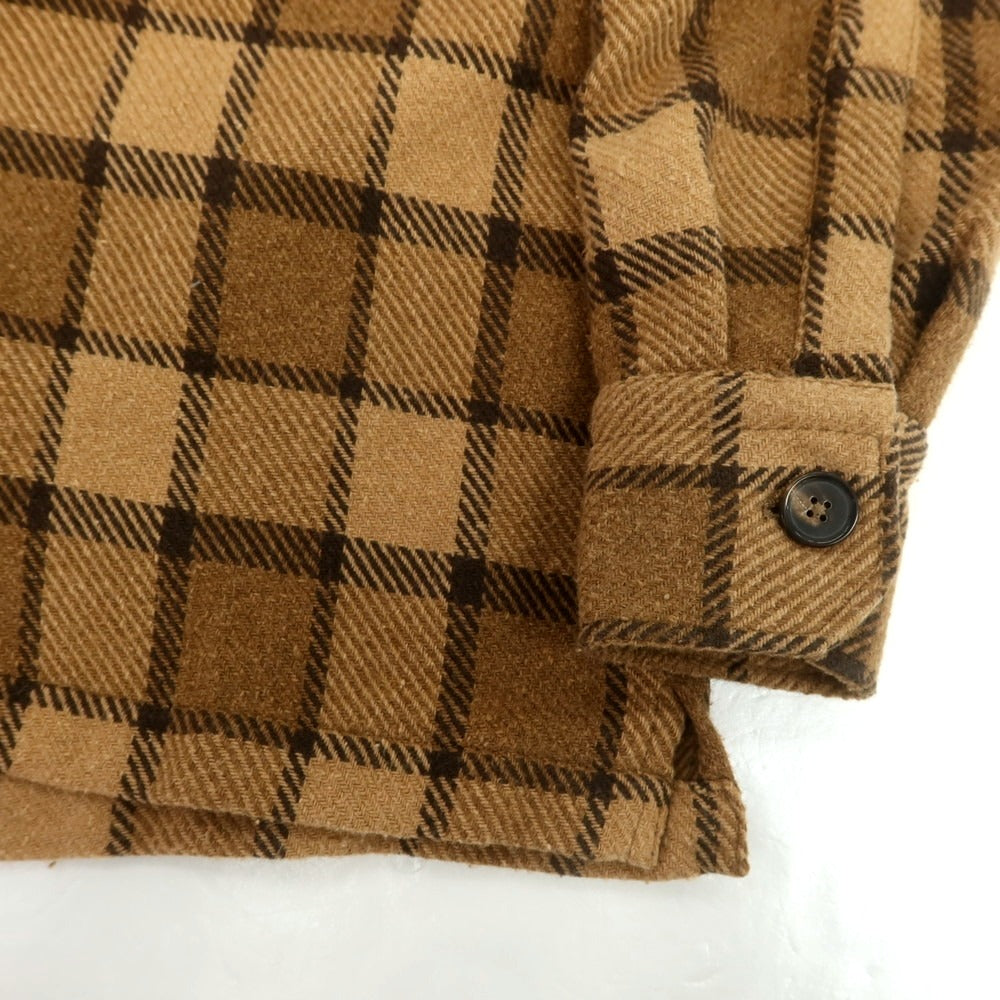 【新品】ドッピアアー DOPPIAA コットンポリウレタン チェック カジュアルシャツ ベージュ【 48 】【 状態ランクN 】【 メンズ 】