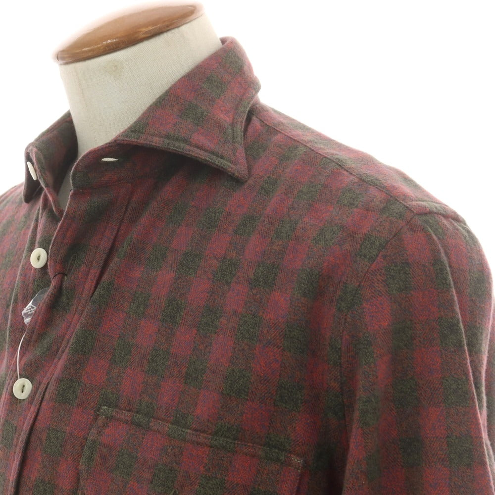 【新品】ドッピアアー DOPPIAA コットン チェック ワークシャツ ピンクxグレー【 39 】【 状態ランクN 】【 メンズ 】