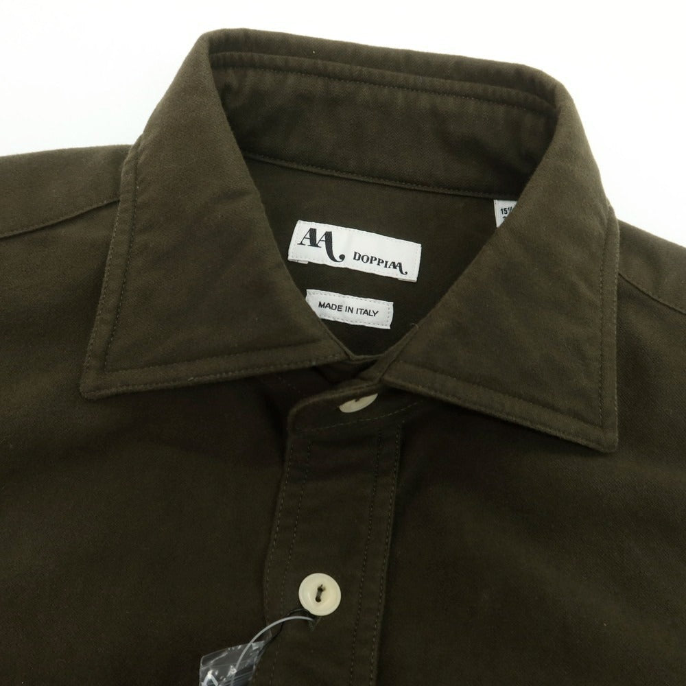 【新品】ドッピアアー DOPPIAA 起毛ストレッチコットン ワークシャツ オリーブ【 39 】【 状態ランクN 】【 メンズ 】