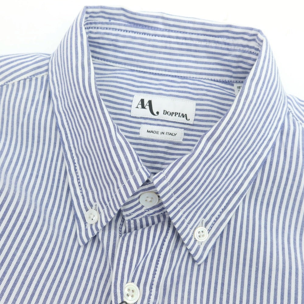 【新品】ドッピアアー DOPPIAA コットン ストライプ ボタンダウンシャツ ブルーxホワイト【 39 】【 状態ランクN 】【 メンズ 】