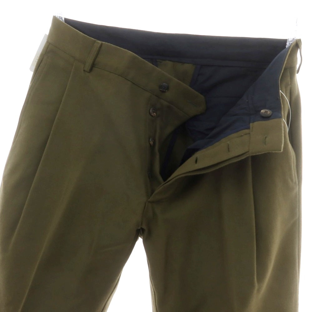 【新品】ドッピアアー DOPPIAA コットンウール カジュアルスラックスパンツ オリーブ【 48 】【 状態ランクN 】【 メンズ 】